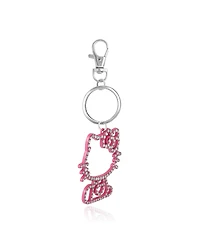 Hello Kitty Pink Silhouette Outline Crystal Keychain