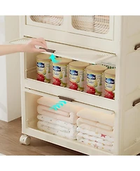 gaomon 4 Tier Portable Kids Wardrobe Closet with Doors