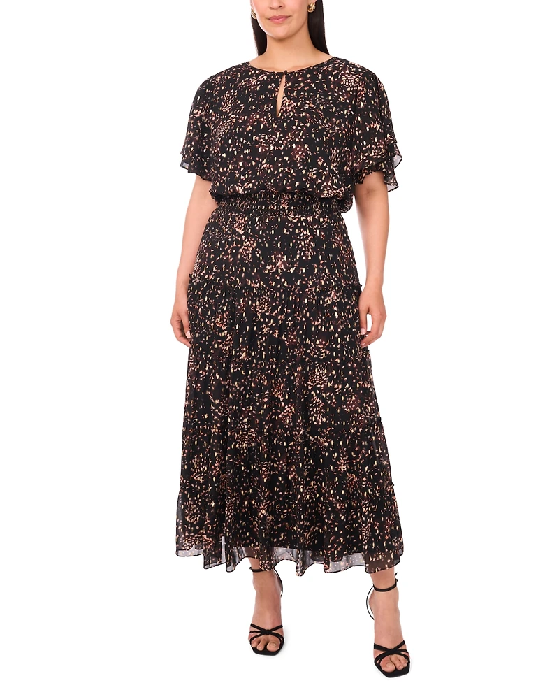 Msk Plus Maxi Tiered Dress