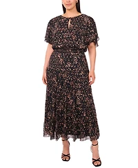 Msk Plus Maxi Tiered Dress