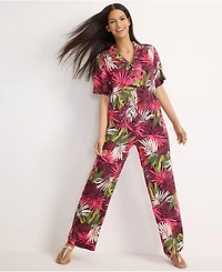 Lands' End Women's Petite Rayon High Rise Wide Leg Pants - Set Bottom