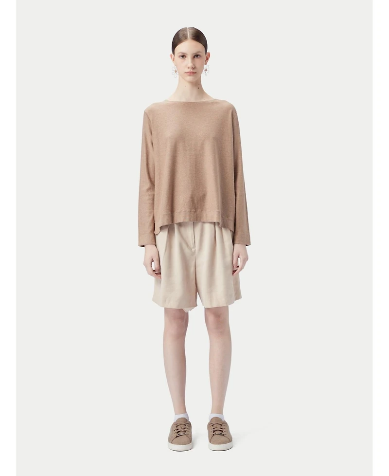 Gobi Cashmere Women's Boatneck Cotton Silk Cashmere Blend Sweater