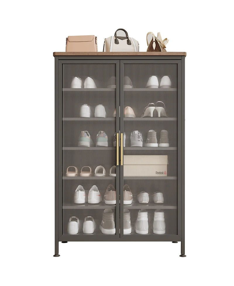 Mega Casa Shoe Storage Cabinet with Doors, 6-Tier Sturdy Support Legs, Shoes Rack Organizer for Entryway, Front Door