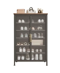Mega Casa Shoe Storage Cabinet with Doors, 6-Tier Sturdy Support Legs, Shoes Rack Organizer for Entryway, Front Door