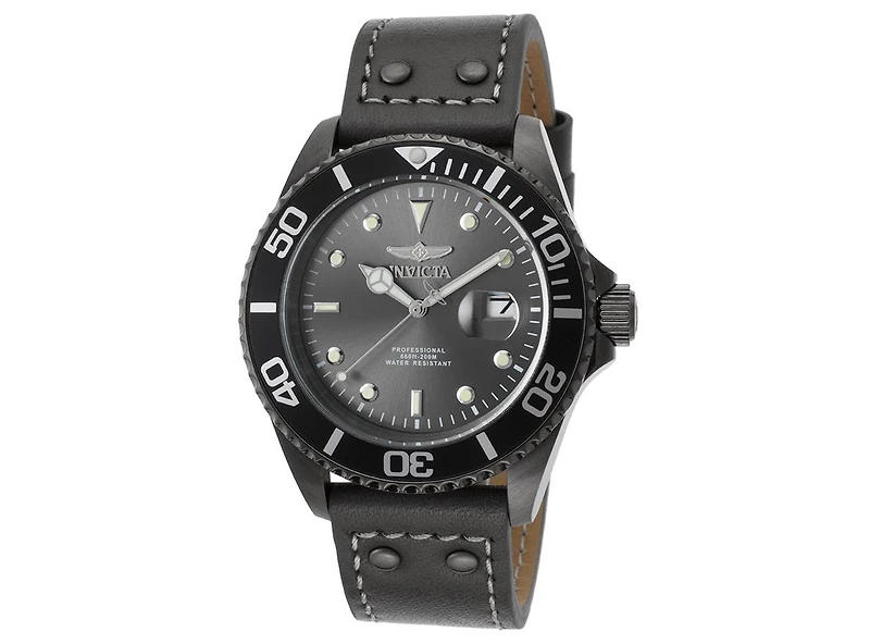 Invicta Men's 22077 Pro Diver Quartz 3 Hand Gunmetal Dial Watch
