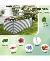 Gymax 2 Pcs Raised Garden Bed Large Metal Planter Box Kit for Vegetable Herb 6' x 3' 2'