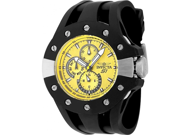 Invicta Men's 48120 S1 Rally Quartz Chronograph Black, Yellow Dial Watch