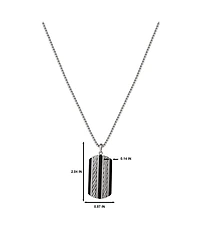 Lucky Brand Men's Pendant Necklace with Striped Dog Tag - 22'' Chain