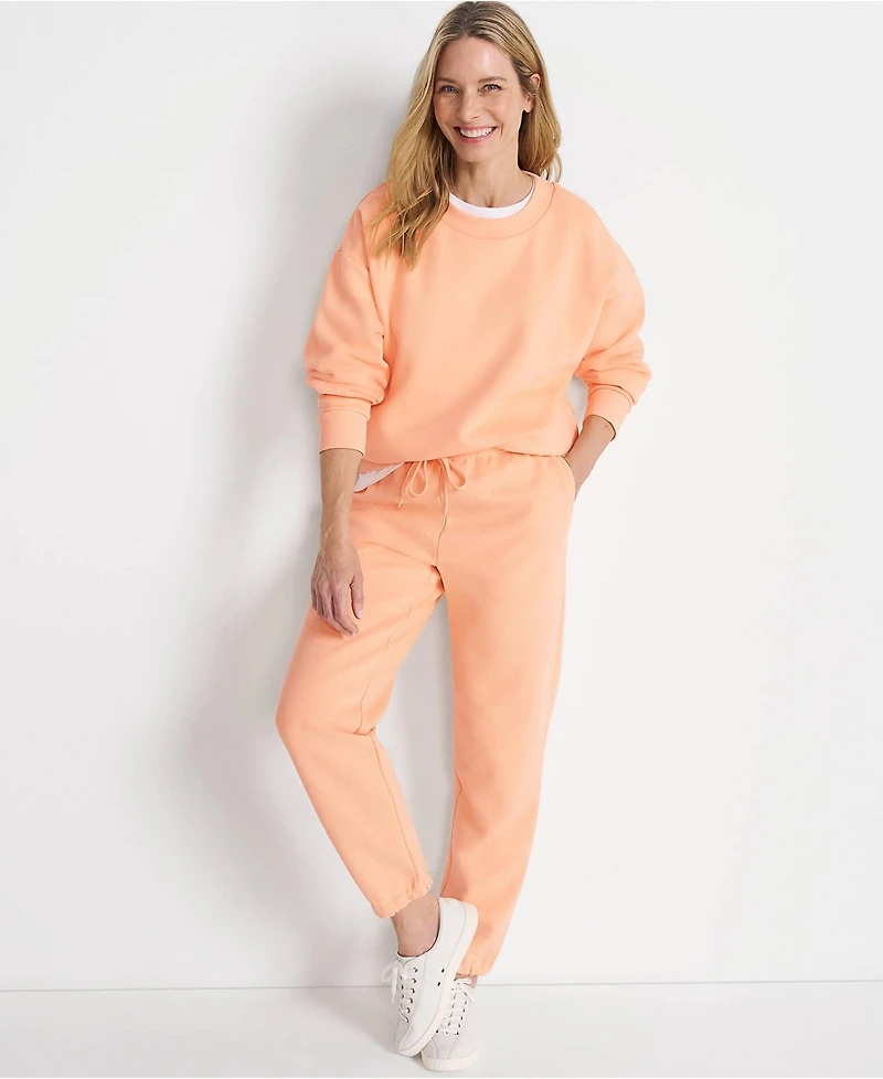 Lands' End Women's Plus Serious Sweats High Rise Jogger Pants - Set Bottom