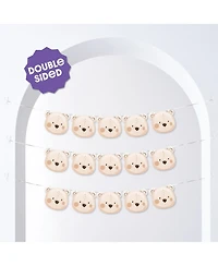 Big Dot of Happiness We Can Bearly Wait Garland Banner, 15 Feet of Cord, 15 Paper Teddy Bear Faces