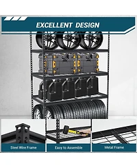 gaomon 48x24x72 Inch Garage Shelving Heavy Duty, Storage Shelves 2500Lbs Capacity, Adjustable Metal Shelving Unit, 5 Tier Industrial Shelves for Basem
