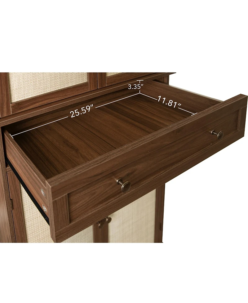 Casainc 4-Door Storage Cabinet with 1 Drawer and 4 Adjustable Shelves for Home Organization
