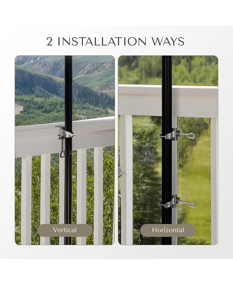 LAGarden 2 Pack Portable Deck Umbrella Mount Clamp Stand Holder for Outdoor Balcony Railing Bench Fence Mobile Cart