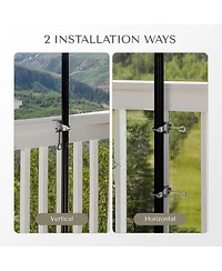 LAGarden 2 Pack Portable Deck Umbrella Mount Clamp Stand Holder for Outdoor Balcony Railing Bench Fence Mobile Cart