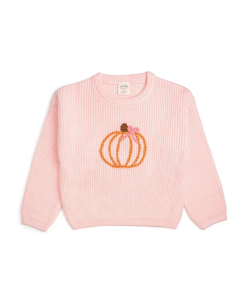 Sweet Wink Little and Big Girls Coquette Pumpkin Knit Sweater