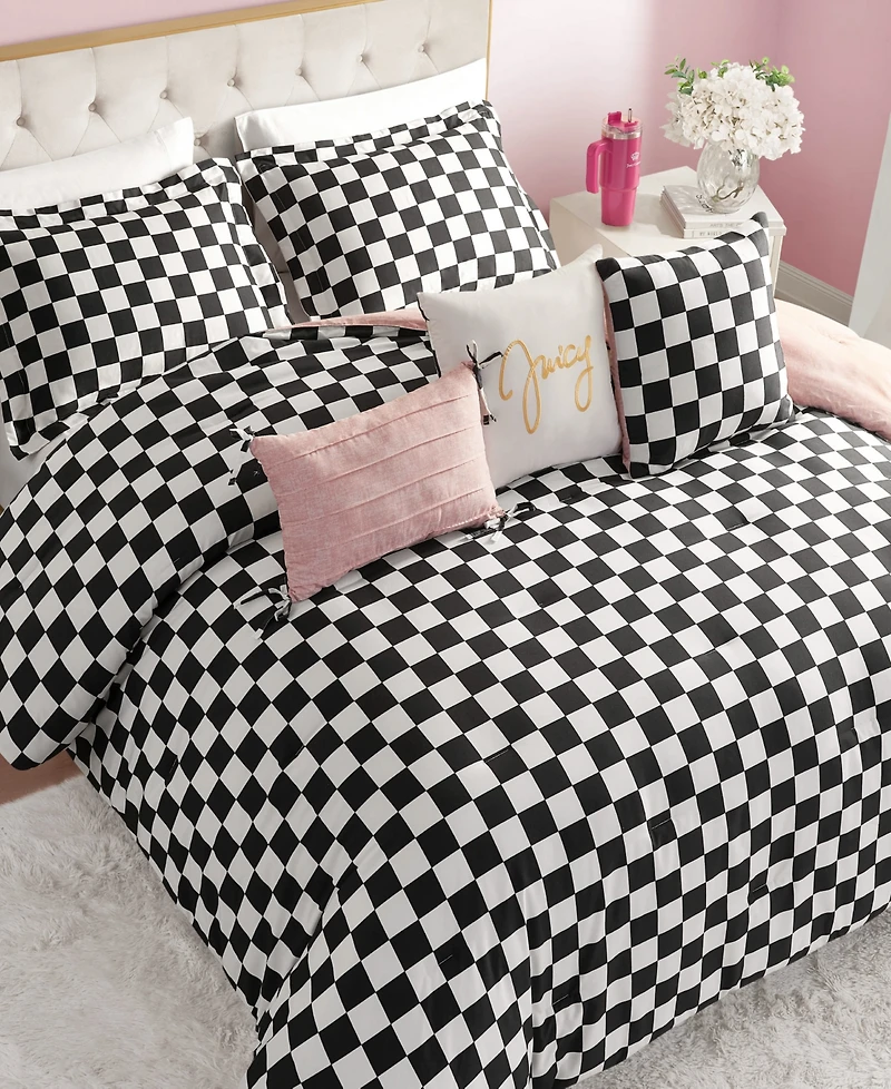 Juicy Couture Checkerboard Reversible 5-Pc. Comforter Set, Twin/Twin Xl