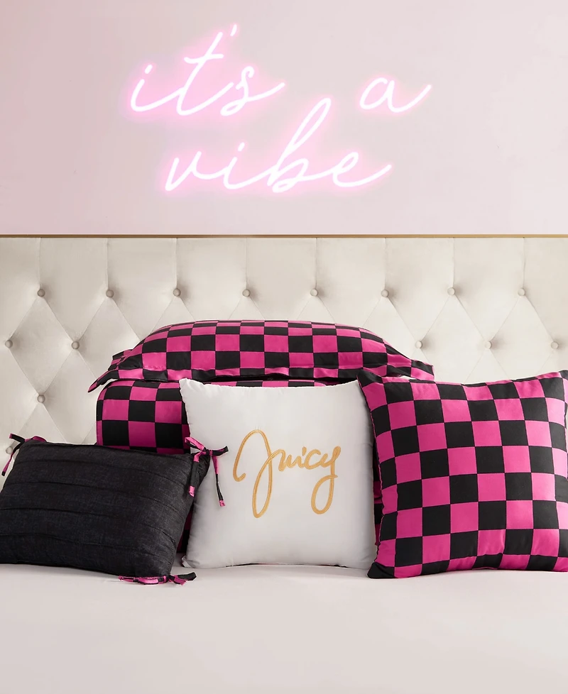 Juicy Couture Checkerboard Reversible 5-Pc. Comforter Set, Twin/Twin Xl
