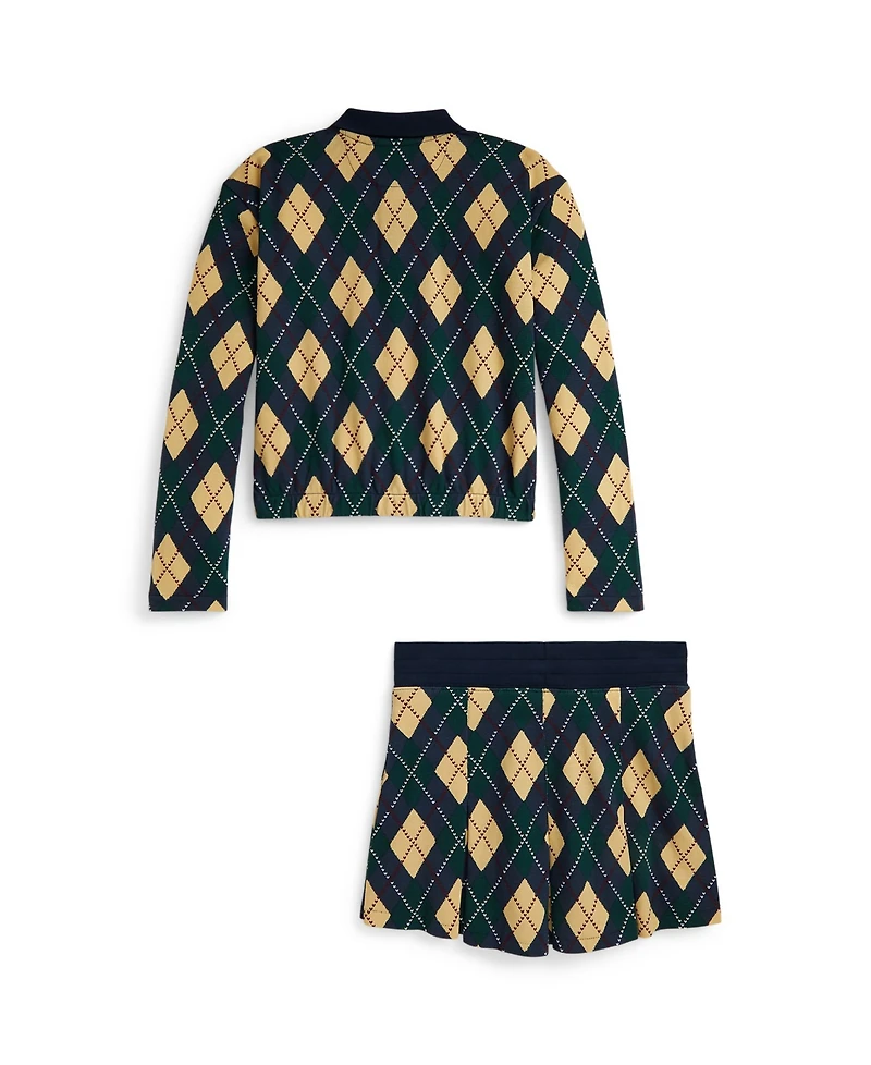 Polo Ralph Lauren Big Girls 2-Piece Mesh Knit Top and Skorts Set