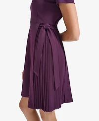 Calvin Klein Women's Short Sleeve Pleat Dress