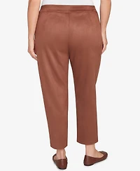 Hearts Of Palm Plus Solid Faux Suede Pants