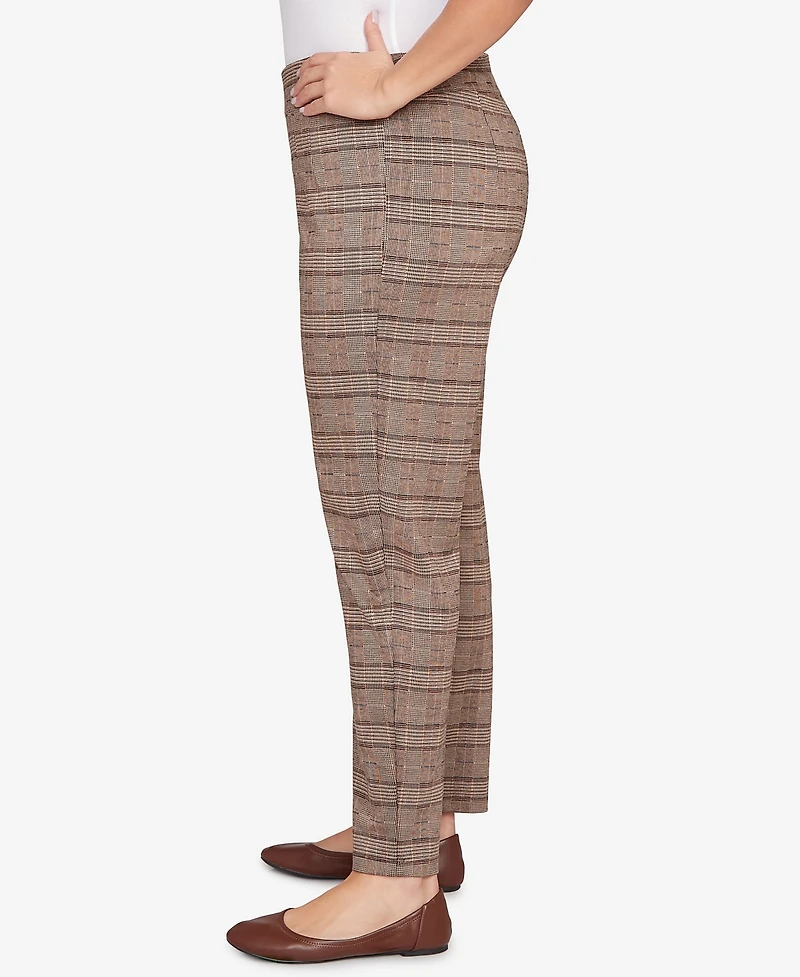 Hearts Of Palm Plus Pull On Plaid Pants
