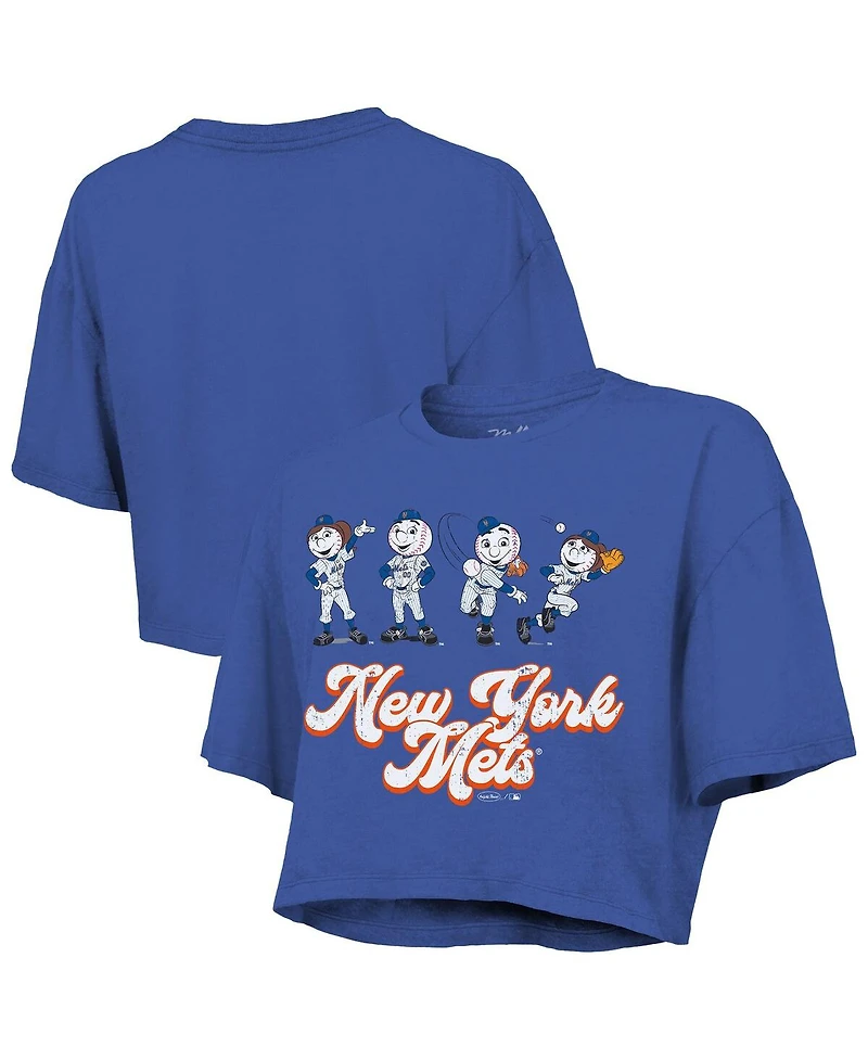 Majestic Women's Royal New York Mets Boxy Crop T-Shirt