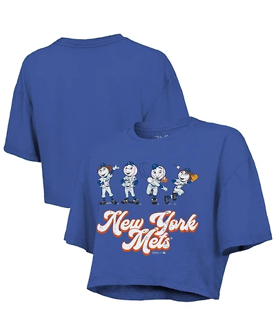 Majestic Women's Royal New York Mets Boxy Crop T-Shirt