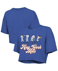 Majestic Women's Royal New York Mets Boxy Crop T-Shirt