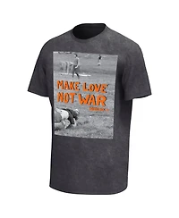 Philcos Men's Charcoal Woodstock Make Love Not War Washed Graphic T-Shirt