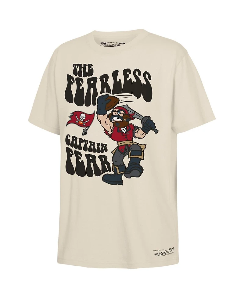 Mitchell Ness Big Boys and Girls Cream Tampa Bay Buccaneers Captain Fear Mascot T-Shirt