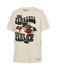 Mitchell Ness Big Boys and Girls Cream Tampa Bay Buccaneers Captain Fear Mascot T-Shirt