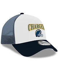 New Era Men's White/Navy Los Angeles Chargers Super Chargers A-Frame 9FORTY Trucker Adjustable Hat
