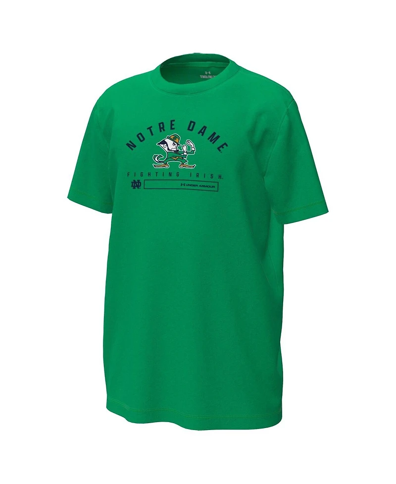 Under Armour Big Boys and Girls Green Notre Dame Fighting Irish Inline Tech Stretch T-Shirt