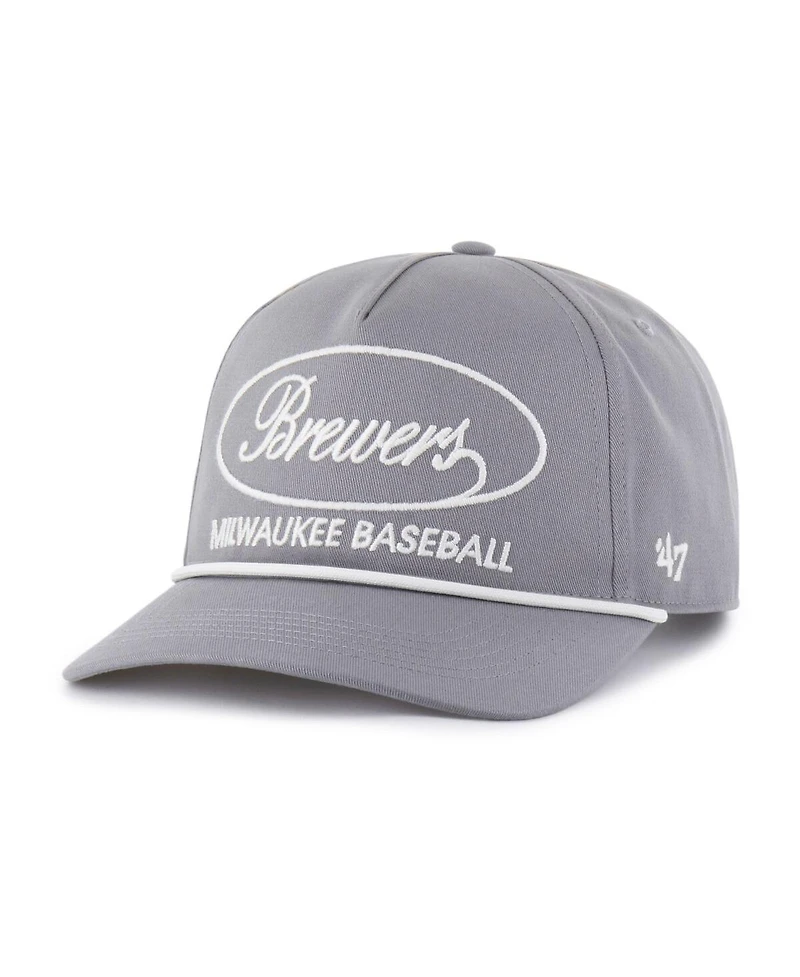 '47 Brand Men's Gray Milwaukee Brewers Foundational Hitch Adjustable Hat