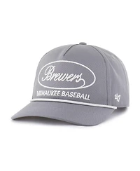 '47 Brand Men's Gray Milwaukee Brewers Foundational Hitch Adjustable Hat
