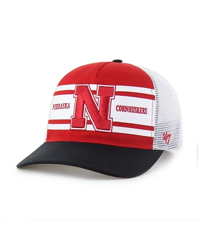 '47 Brand Big Boys and Girls Scarlet/Black Nebraska Huskers Super Stripe Hitch Adjustable Trucker Hat