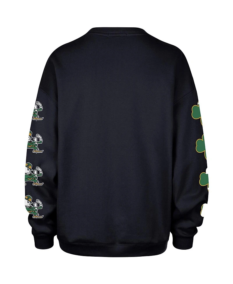 47 Brand Women's Navy Notre Dame Fighting Irish Go Big Oversized Pullover Sweatshirt