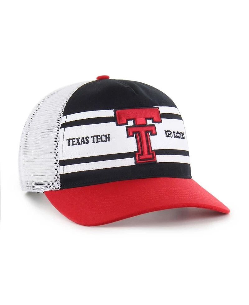 '47 Brand Big Boys and Girls Black/Red Texas Tech Red Raiders Super Stripe Hitch Adjustable Trucker Hat