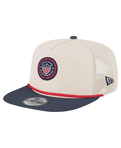 New Era Men's Cream Usmnt Retro Golfer Snapback Hat