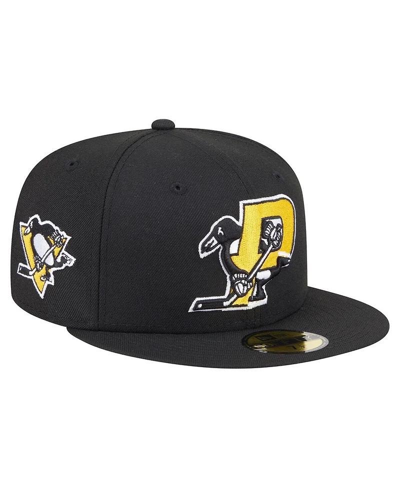 New Era Men's Black Pittsburgh Penguins Deceptor 59FIFTY Fitted Hat