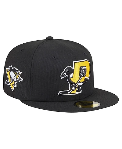 New Era Men's Black Pittsburgh Penguins Deceptor 59FIFTY Fitted Hat