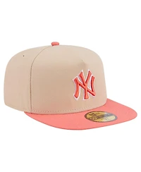 New Era Men's /Light Beige York Yankees Two-Tone Color Pack A-Frame 59FIFTY Fitted Hat