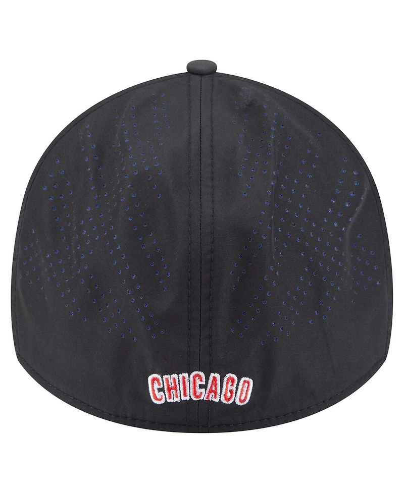 New Era Men's Black Chicago Cubs Night 39THIRTY Flex Hat