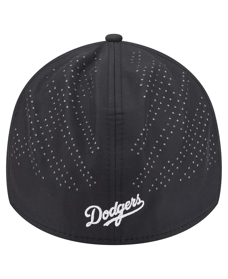 New Era Men's Black Los Angeles Dodgers Night 39THIRTY Flex Hat