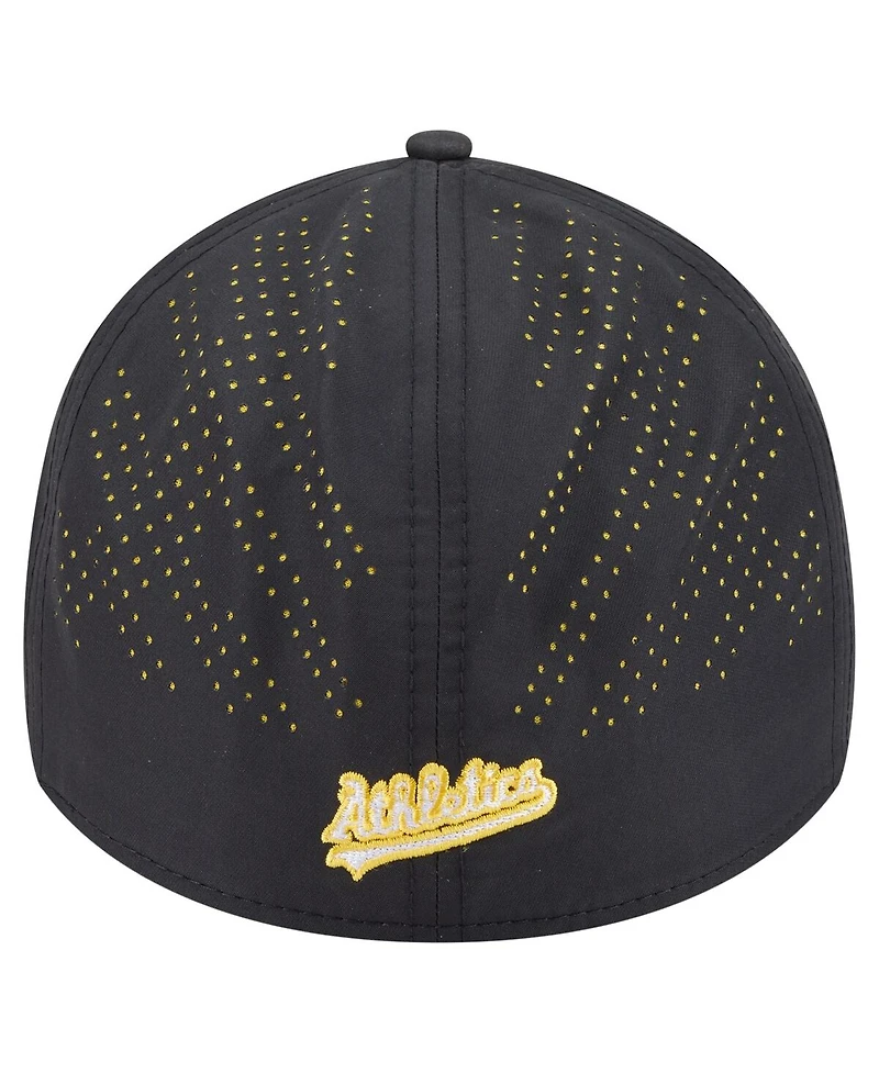 New Era Men's Black Athletics Night 39THIRTY Flex Hat