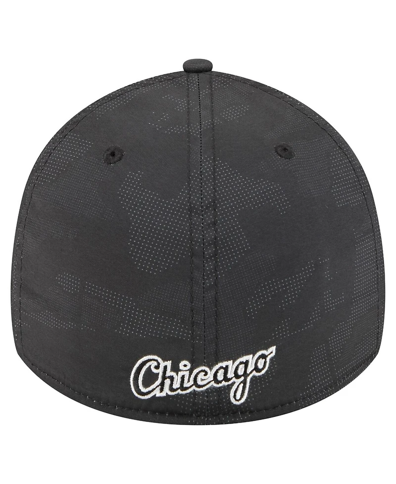 New Era Men's Black Chicago White Sox Tonal Camo 39THIRTY Flex Hat
