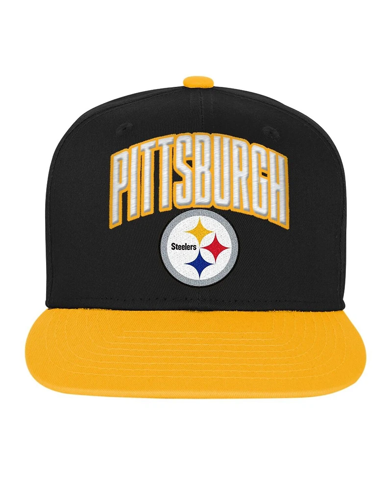 Outerstuff Big Boys and Girls Black Pittsburgh Steelers Essentials Adjustable Hat