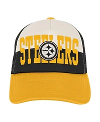 Outerstuff White/Gold Pittsburgh Steelers Modern Fan Trucker Adjustable Hat