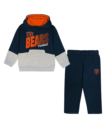Outerstuff 2-Piece Toddler Navy Chicago Bears Lineman Fleece Hoodie and Pants Set