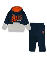 Outerstuff 2-Piece Toddler Navy Chicago Bears Lineman Fleece Hoodie and Pants Set
